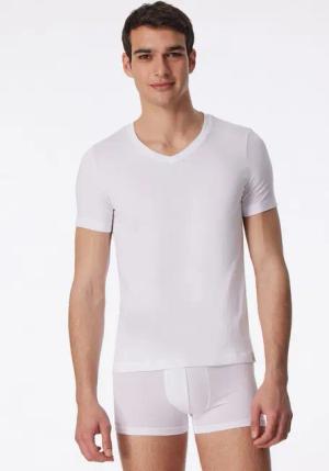 Schiesser T-Shirt Long Life Soft V-Ausschnitt, kurzärmelig, reduzierte Pilling-Bildung