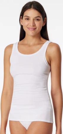 Schiesser Tanktop "Pure Rib" tiefer Rundhals-Ausschnitt, elastisch, breite Träger