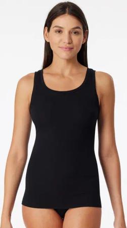 Schiesser Tanktop "Pure Rib" tiefer Rundhals-Ausschnitt, elastisch, breite Träger