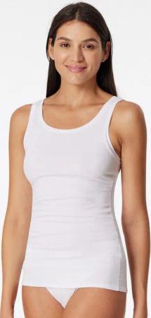 Schiesser Tanktop Pure Rib tiefer Rundhals-Ausschnitt, elastisch, breite Träger