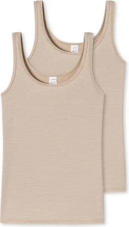 Schiesser Unterhemd 2er Pack Modal Essentials (Spar-Set, 2-St) Unterhemd / Top - Hals- und Armausschnitt mit feinem Einfass