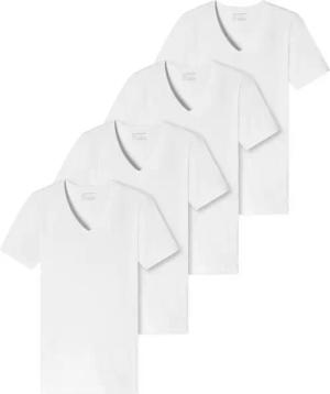 Schiesser Unterhemd 4er-Pack - 95/5 - Organic Cotton (Spar-Set, 4-St) Unterhemd / Shirt Kurzarm - Baumwolle - Tiefer V-Aussschnitt
