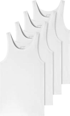 Schiesser Unterhemd 4er-Pack - 95/5 - Organic Cotton (Spar-Set) Unterhemd / Tanktop - Baumwolle - Tiefer Rundhalsausschnitt