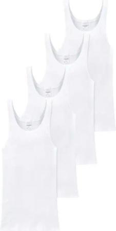 Schiesser Unterhemd 4er Pack Cotton Essentials Doppelripp (Spar-Set, 4-St) Unterhemd / Tanktop - Baumwolle - Strapazierfähig