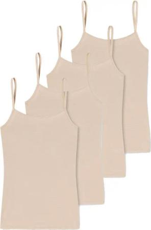 Schiesser Unterhemd 4er Pack Modal Essentials (Spar-Set) Spaghetti Top - Hals- und Armausschnitt mit feinem Einfass