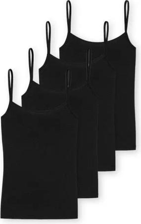 Schiesser Unterhemd 4er Pack Modal Essentials (Spar-Set) Spaghetti Top - Hals- und Armausschnitt mit feinem Einfass