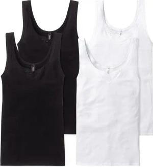 Schiesser Unterhemd Cotton Essentials (2-St) mit Stickerei-Motiven im Dekolteé-Bereich