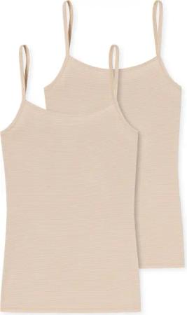 Schiesser Unterhemd "Modal Essentials" 2er Pack, Single Jersey, schmale Träger, feine Streifen