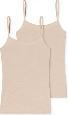 Schiesser Unterhemd Modal Essentials (2er Pack) Single Jersey, schmale Träger, feine Streifen