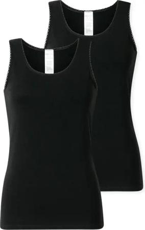 Schiesser Unterhemd "Modern Multipacks" 2er Pack, mit schmalem Spitzenband, Single Jersey, bequem