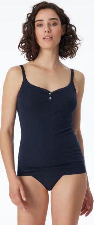 Schiesser Unterhemd "Naturschönheit" Perlmutt-Knopfleiste, schmale Träger, weich, hüftbedeckend