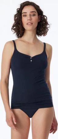 Schiesser Unterhemd Naturschönheit Perlmutt-Knopfleiste, schmale Träger, weich, hüftbedeckend