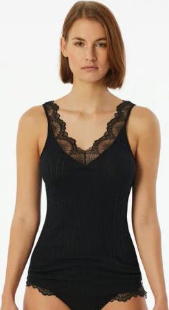 Schiesser Unterhemd Revival Kollektion mit rundem Halsausschnitt mit seidig schimmerndem Einfass