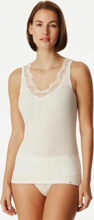 Schiesser Unterhemd Revival Kollektion mit rundem Halsausschnitt mit seidig schimmerndem Einfass