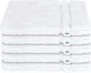 Schiesser Waschhandschuh Milano im 5er Set, (5-St), mit Webbordüre