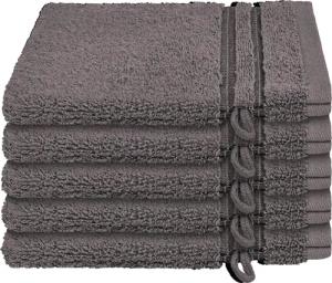 Schiesser Waschhandschuh Milano im 5er Set, (5-St), mit Webbordüre