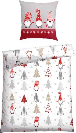 Schiesser Wendebettwäsche "Maren aus weicher Baumwolle mit niedlichen Wichteln" 2 Stk. Made in Green