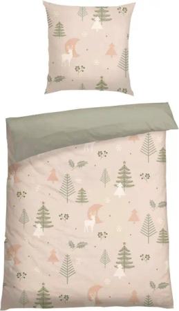 Schiesser Wendebettwäsche Uma aus weicher Baumwolle im Nordic-Look, Feinbiber, 2 teilig, Made in Green