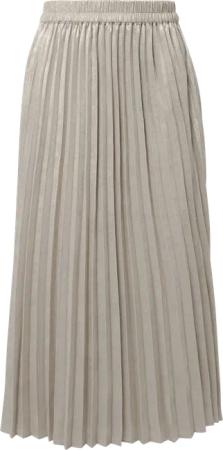 Schimmernder Plissee-Rock mit Elastikbund in Midi-Länge