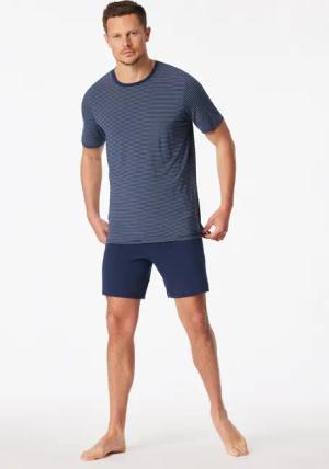 Schlafanzug kurz admiral geringelt - Long Life Soft 50