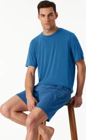Schlafanzug kurz blau - Long Life Soft 56