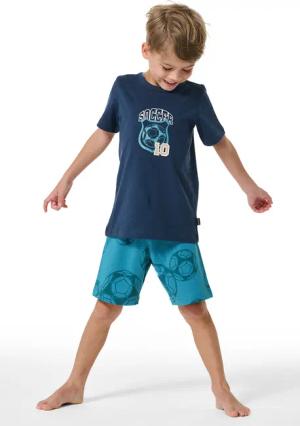 Schlafanzug kurz Fußball nachtblau - Boys World 92