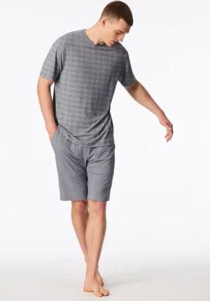 Schlafanzug kurz Jacquard admiral kariert - Selected Premium 52