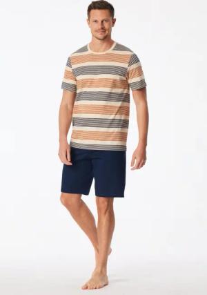 Schlafanzug kurz Ringel whisky - Casual Nightwear 56