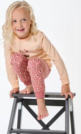 Schlafanzug lang Bündchen Animal Print lachts - Kids Nightwear 92