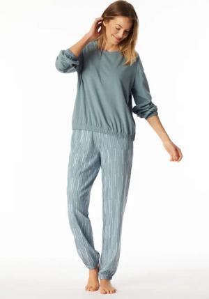 Schlafanzug lang Bündchen mineral - Modern Nightwear 36