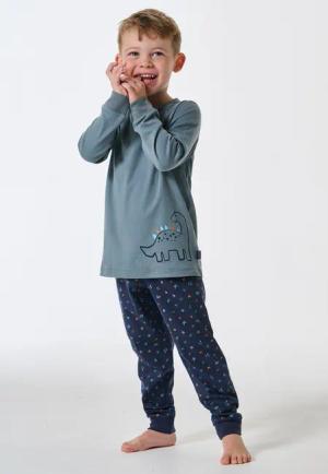 Schlafanzug lang Interlock Bündchen Dino mineral - Boys World 98