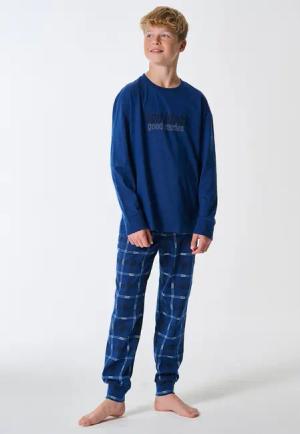 Schlafanzug lang Karo royal - Teens Nightwear 176