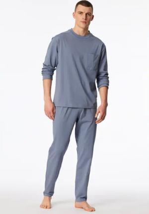 Schlafanzug lang oversized blaugrau - Modern Nightwear 48