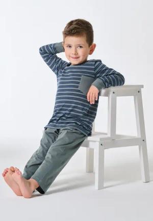 Schlafanzug lang Ringel mineral - Kids Nightwear 98