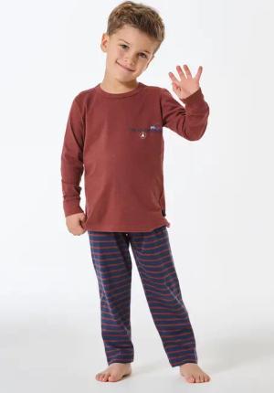 Schlafanzug lang Ringel nougat - Kids Nightwear 104