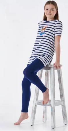 Schlafanzug lang Ringel Pferd weiß - Horse World 128