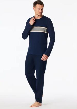 Schlafanzug lang Streifen admiral - Casual Essentials 50