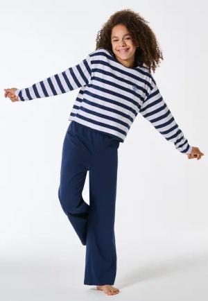 Schlafanzug lang Streifen admiral - SCHIESSER 150 Years 140