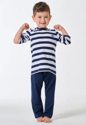 Schlafanzug lang unisex Streifen admiral - SCHIESSER 150 Years 92