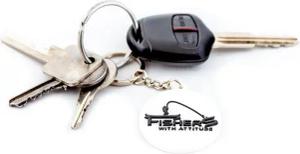 Schlüsselanhänger - Fisher With Attitude (weiss)