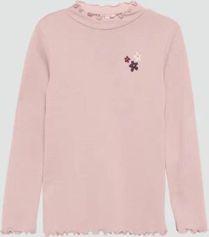 Schmales Langarmshirt mit Rippstruktur und Stehkragen