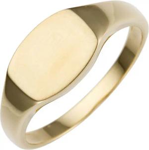 Schmuck Krone Goldring Ring aus 585 Gelbgold flach teilmattiert, Gold 585