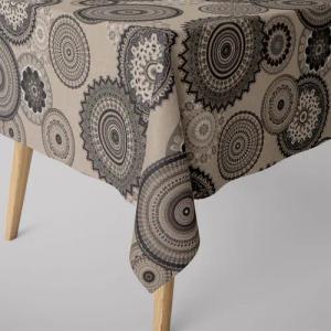 SCHÖNER LEBEN. Tischdecke SCHÖNER LEBEN. Tischdecke Mandalas natur grau verschiedene Größen, handmade