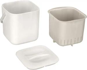 SCHÖNER WOHNEN-Kollektion Biomülleimer CINDY, Komposteimer, Abfallsammler mit Henkel und herausnehmbarem Sieb, 3 L