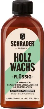 Schrader Hartwachsöl Holz Wachs Flüssig - 250ml, Pflegemittel für Holzmöbel - Made in Germany