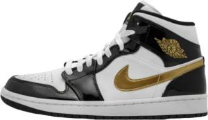 Schuhe  1 Mid Patent Black White Gold