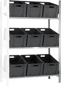 SCHULTE Anbau-Schrägbodenregal L MULTIplus150 13681 lichtgrau 130,0 x 60,0 x 200,0 cm