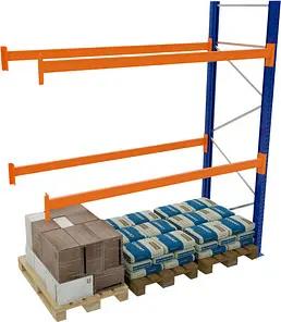 SCHULTE Anbau-Schwerlast-Weitspannregal 46829-N orange, blau, silber 278,6 x 110,0 x 500,0 cm