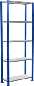 Schulte Grundregal Steckregal MULTIplus150 2000 x 750 x 300 mm 5 Fachböden Kreuzstrebe RAL 5010 enzianblau/verzinkt/verzinkt