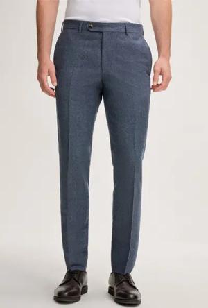 Schurwoll-Baukasten-Hose Santios in Blau meliert